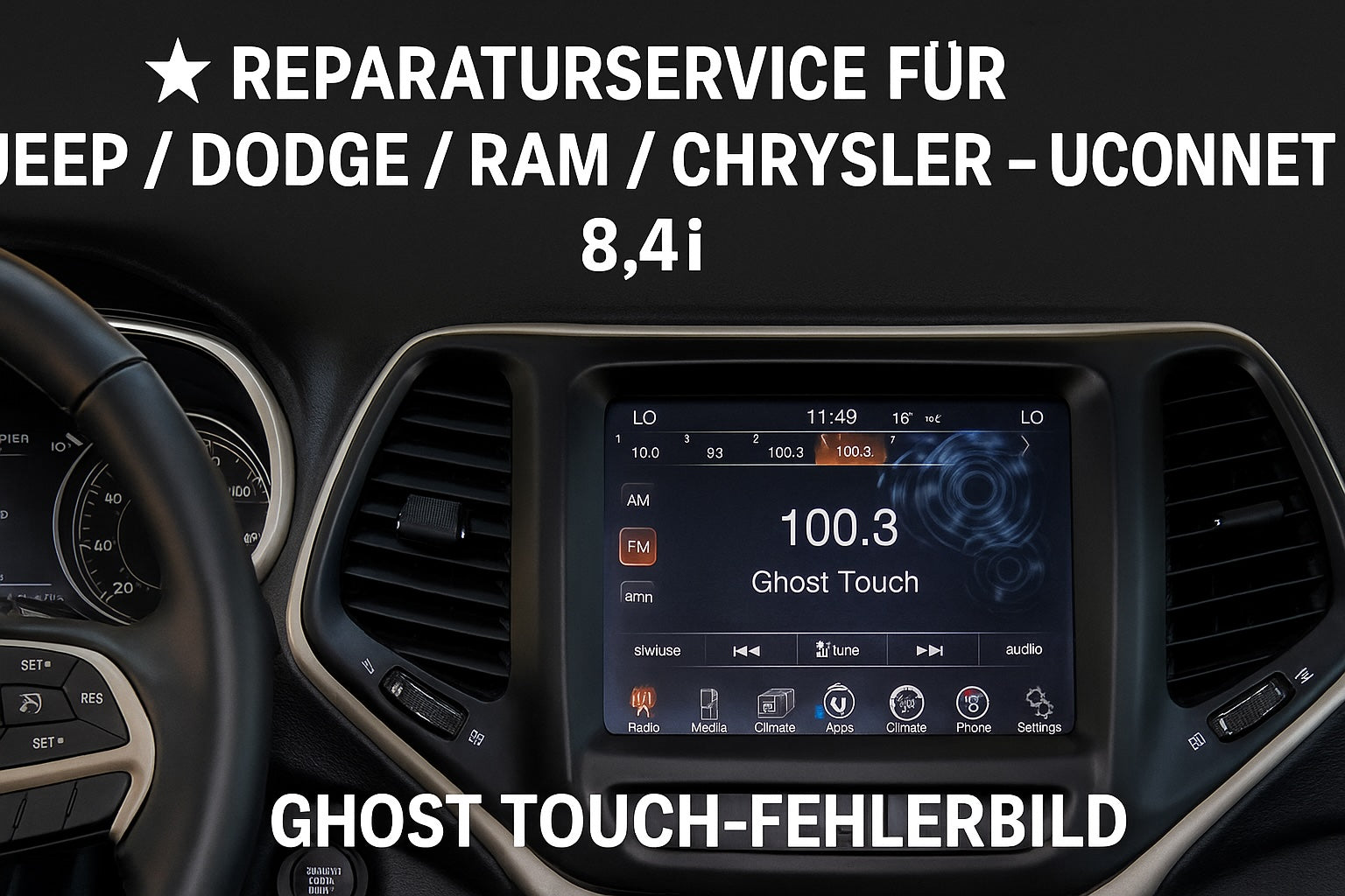 🔧 Uconnect 8.4 Probleme bei Jeep, Dodge, RAM & Chrysler – Ghost Touch & Displaydefekte beheben