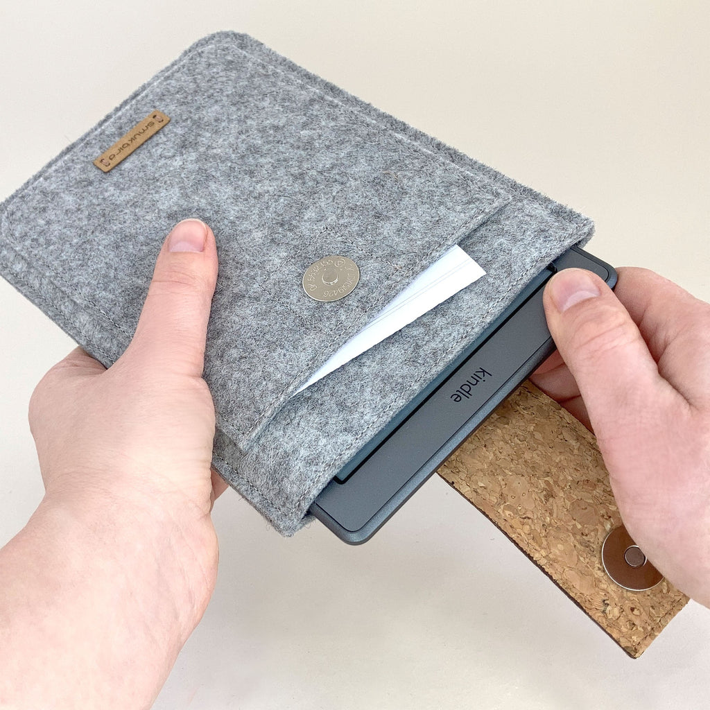 Hülle für reMarkable 2 | mit Magnetverschluss und extra Fach | hellgrau - Colorful | Modell "HAKA"