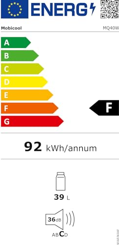 Mobicool MQ40A elektrische Kühlbox, Aluminium, MQ40A, Mini-Kühlschrank für Auto, Arbeit, LKW und Campingplatz