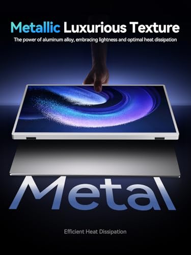 UPERFECT Portable Monitor Touchscreen 21.5 Zoll 120Hz Tragbarer Monitor Touchscreen 1300:1 1080P Bildschirm Integrierter Halterung HDMI USB C für PC Laptop Spielkonsole, Metallgehäuse VESA-Kompatibel