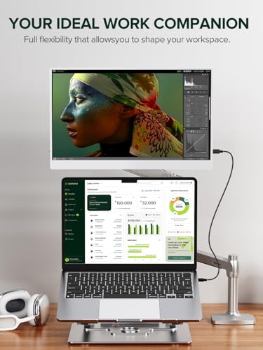 UPERFECT Portable Monitor Touchscreen 21.5 Zoll 120Hz Tragbarer Monitor Touchscreen 1300:1 1080P Bildschirm Integrierter Halterung HDMI USB C für PC Laptop Spielkonsole, Metallgehäuse VESA-Kompatibel