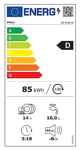 Midea ST 3.6F wi Tischgeschirrspüler, 6 Waschprogramme, Startzeitvorwahl, Extra Trockungs-Funktion, IOT-Steuerung, Mini Geschirrspüler, Ideal für Kleine Wohnungen, Weiß