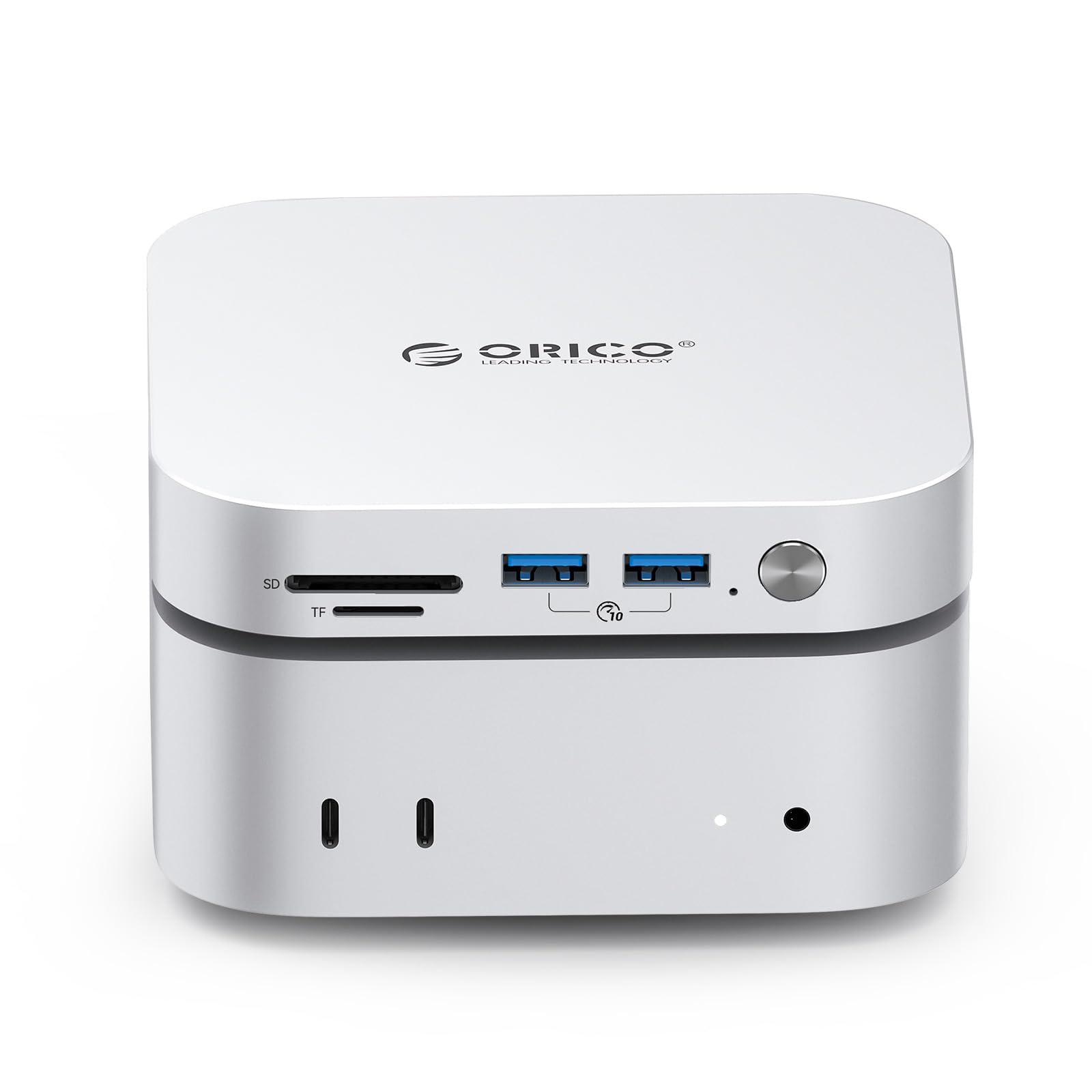 ORICO Minimata 1TB Speicher & Docking Station, Externe SSD-Erweiterung für Mac mini M4, bis zu 1000MB/s, USB3.2/SD/TF/Audio-Anschlüsse, nahtloses Design - M4Max