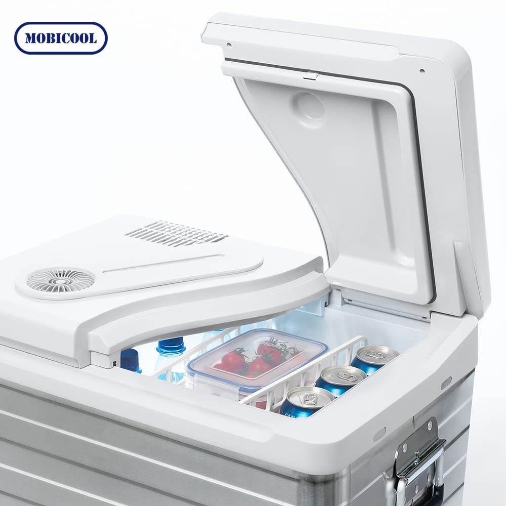 Mobicool MQ40A elektrische Kühlbox, Aluminium, MQ40A, Mini-Kühlschrank für Auto, Arbeit, LKW und Campingplatz