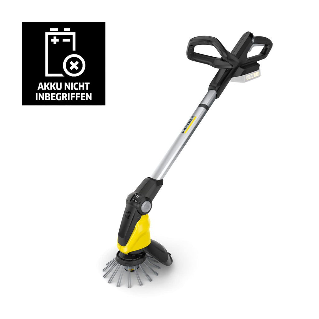 Kärcher 18 V Akku-Unkrautentferner WRE 18-55, Nylonborsten-Kopf mit max. 2.800 U/min, schwenkbarer Reinigungskopf, Teleskopstiel, verwendbar mit dem Kärcher 18-V-Akku, ohne Akku