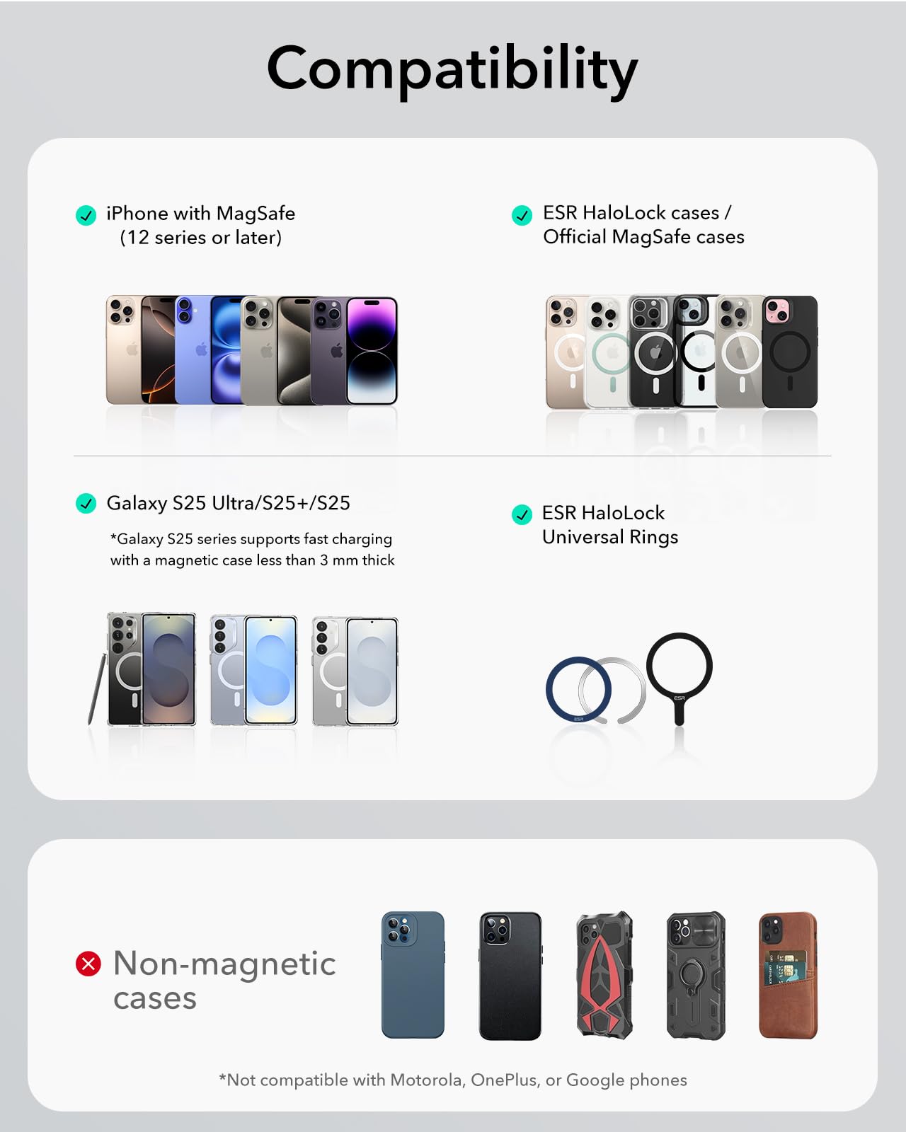 ESR 15W für Magsafe Autohalterung mit Ladefunktion, Handyhalterung Auto Ladegerät,Magnet Kabellose Handyhalterung Auto mit Ladefunktion für iPhone 16/15/14/13/12 Series,Galaxy S25 Series,Schnellladung