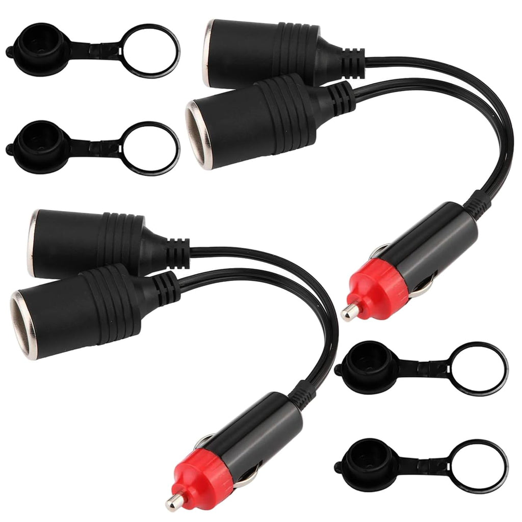 GTIWUNG Auto Motorrad Zigarettenanzünder Stecker Adapter DREI-Wege-Buchse Splitter, 1 bis 2 KFZ Auto Zigarettenanzünder Stecker 12V/24V