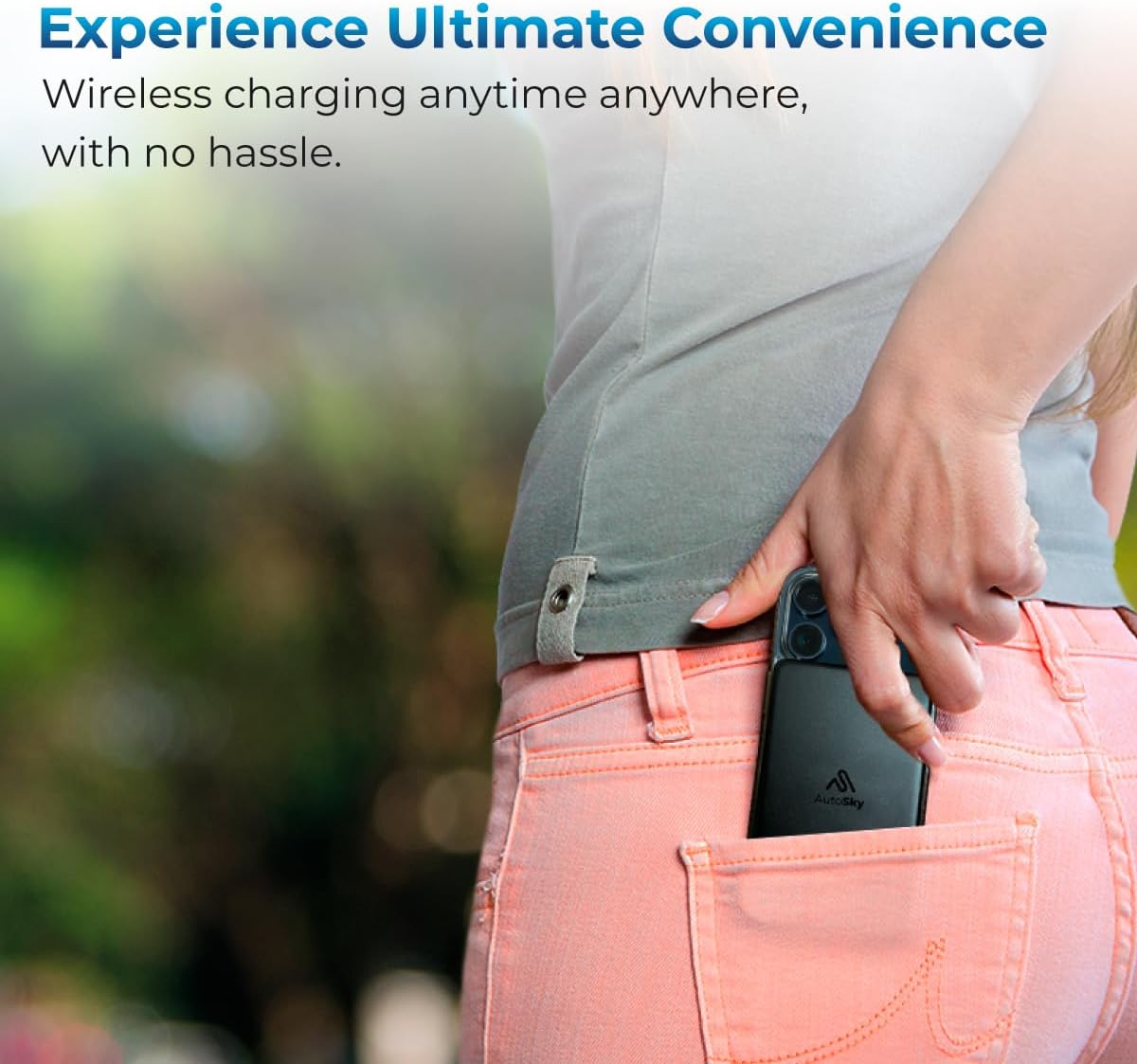 AutoSky Magnetische Powerbank 5000mAh | Kabellos & USB-C | LED Display