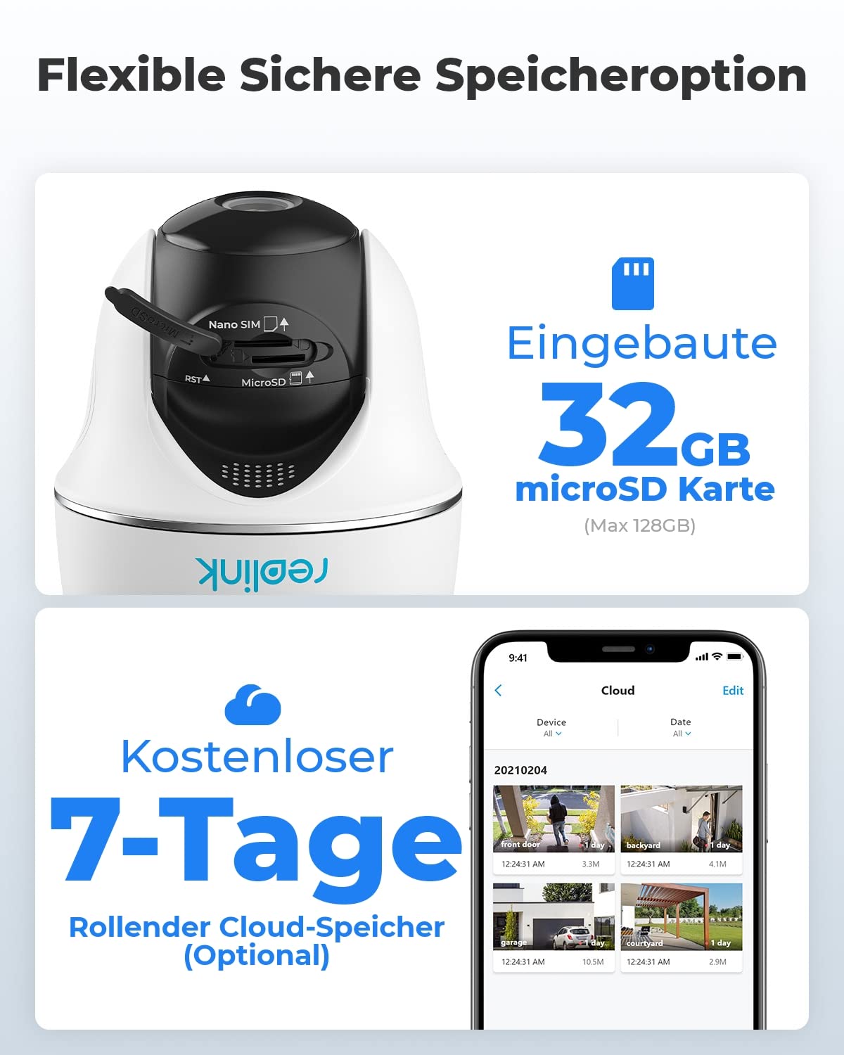 Reolink 3G/4G LTE Überwachungskamera mit SIM-Karte, 5MP 355°/140° PTZ Solar Kamera Outdoor, Farbnachtsicht, Personen/Tiererkennung, Alarmfilterung, Standalone, Go PT Plus+Solarpanel+32GB microSD