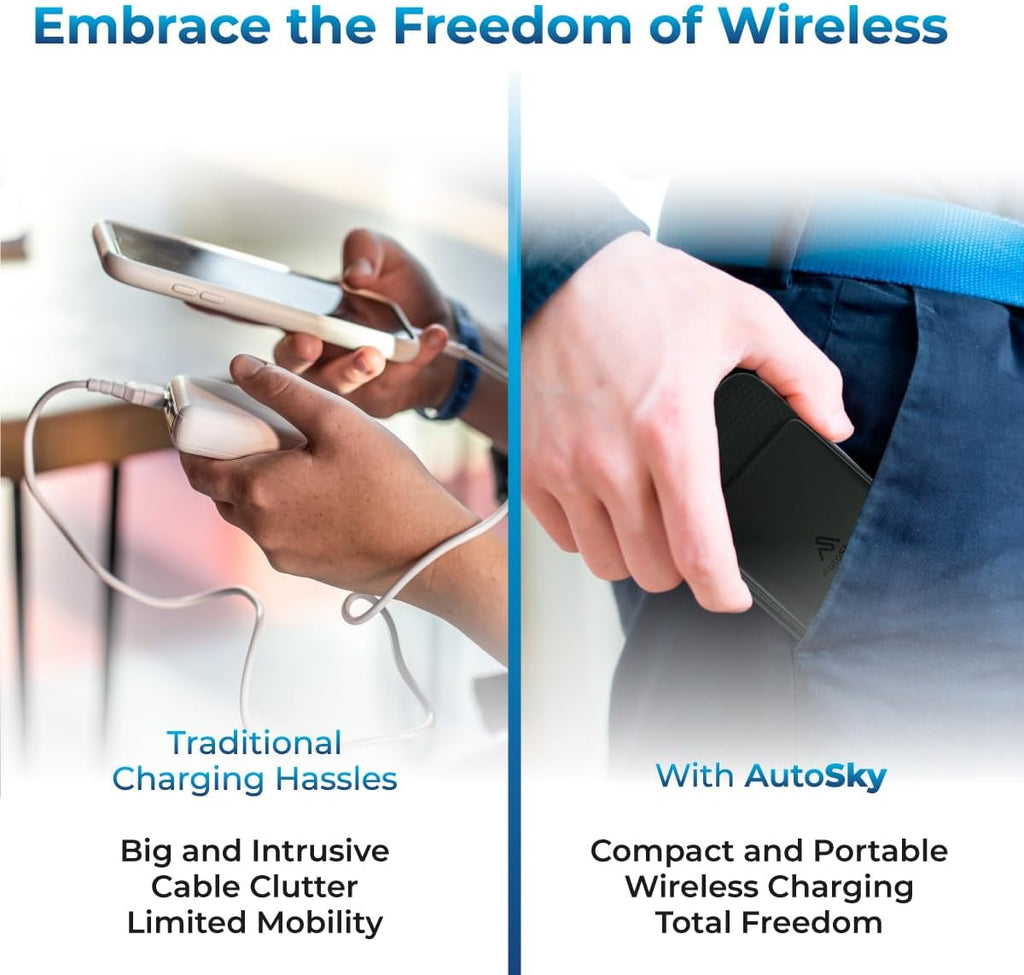 AutoSky Magnetische Powerbank 5000mAh | Kabellos & USB-C | LED Display