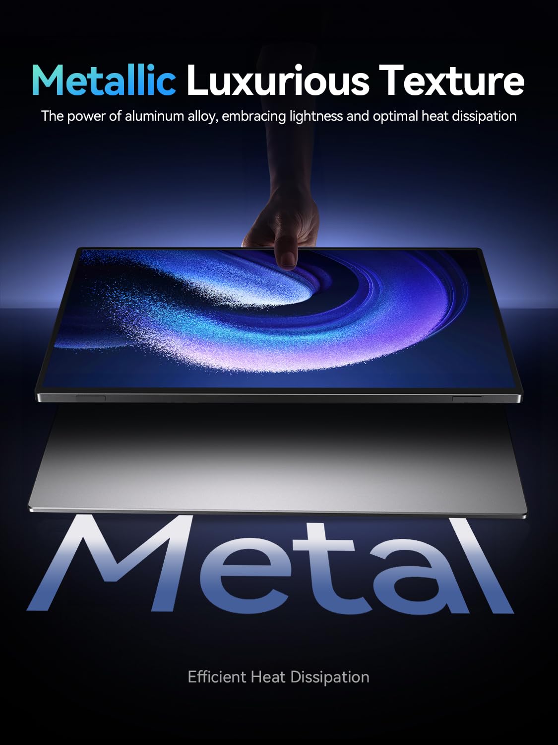 UPERFECT Portable Monitor Touchscreen 21.5 Zoll 120Hz Tragbarer Monitor Touchscreen 1300:1 1080P Bildschirm Integrierter Halterung HDMI USB C für PC Laptop Spielkonsole, Metallgehäuse VESA-Kompatibel