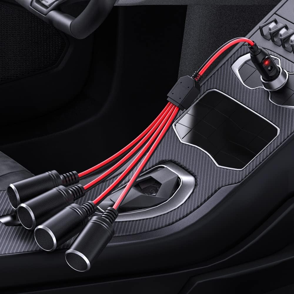 GTIWUNG Auto Motorrad Zigarettenanzünder Stecker Adapter DREI-Wege-Buchse Splitter, 1 bis 2 KFZ Auto Zigarettenanzünder Stecker 12V/24V