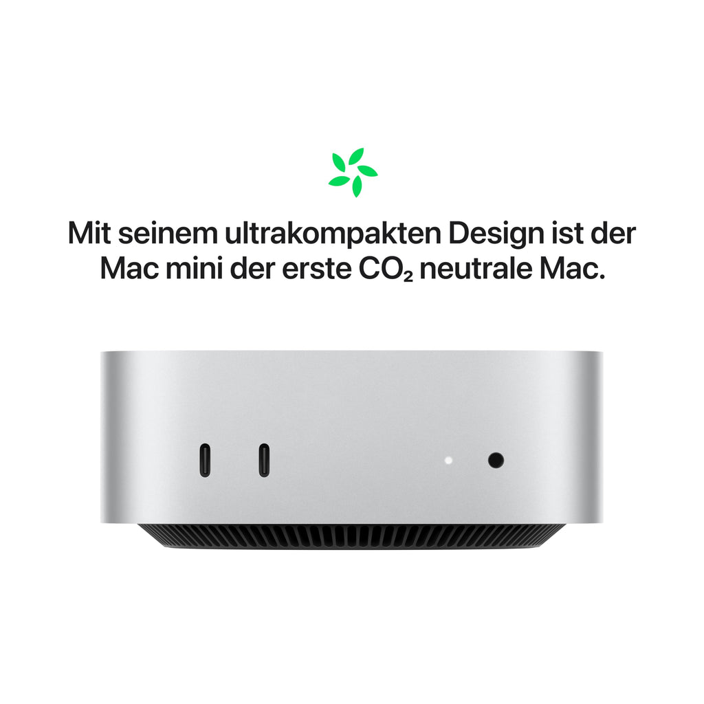 Apple Mac mini Desktop-Computer mit M4 Chip mit 10 Core CPU und 10 Core GPU: 16 GB gemeinsamer Arbeitsspeicher, 256 GB SSD Speicher, Gigabit Ethernet. Funktioniert mit iPhone/iPad