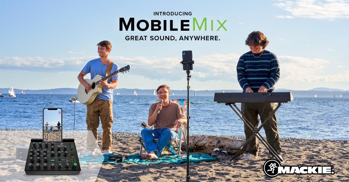 MobileMix 8-Kanal-Mischpult mit USB-Stromversorgung für A/V-Produktionen, Live-Sound und Streaming