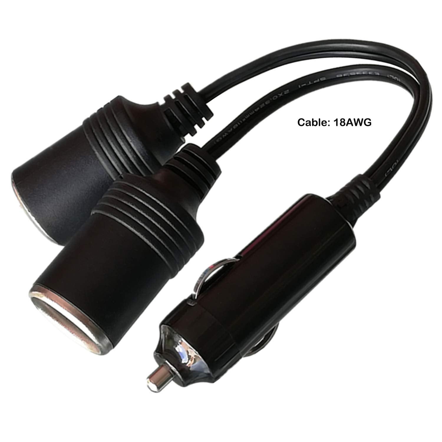 GTIWUNG Auto Motorrad Zigarettenanzünder Stecker Adapter DREI-Wege-Buchse Splitter, 1 bis 2 KFZ Auto Zigarettenanzünder Stecker 12V/24V