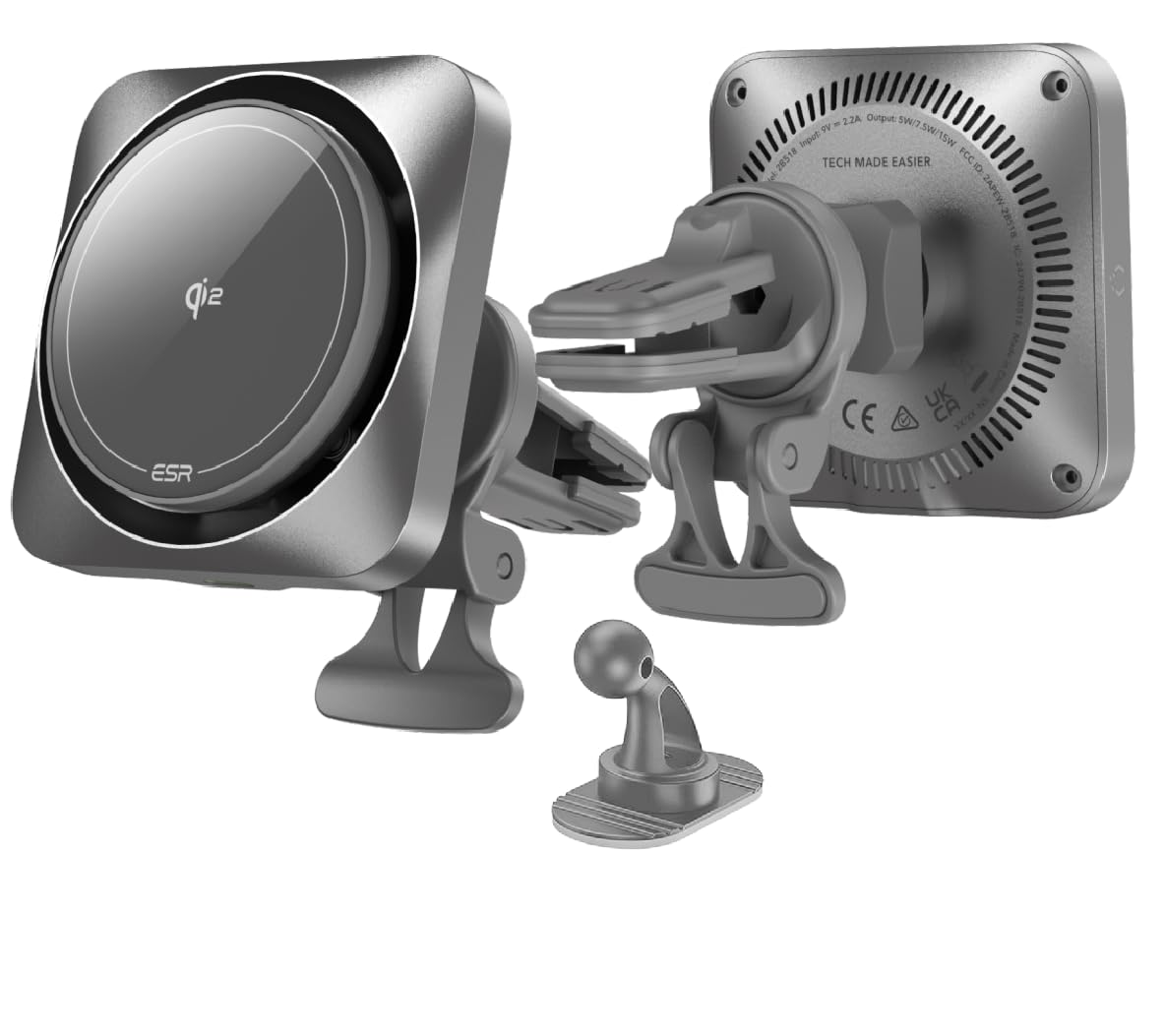 ESR 15W für Magsafe Autohalterung mit Ladefunktion, Handyhalterung Auto Ladegerät,Magnet Kabellose Handyhalterung Auto mit Ladefunktion für iPhone 16/15/14/13/12 Series,Galaxy S25 Series,Schnellladung