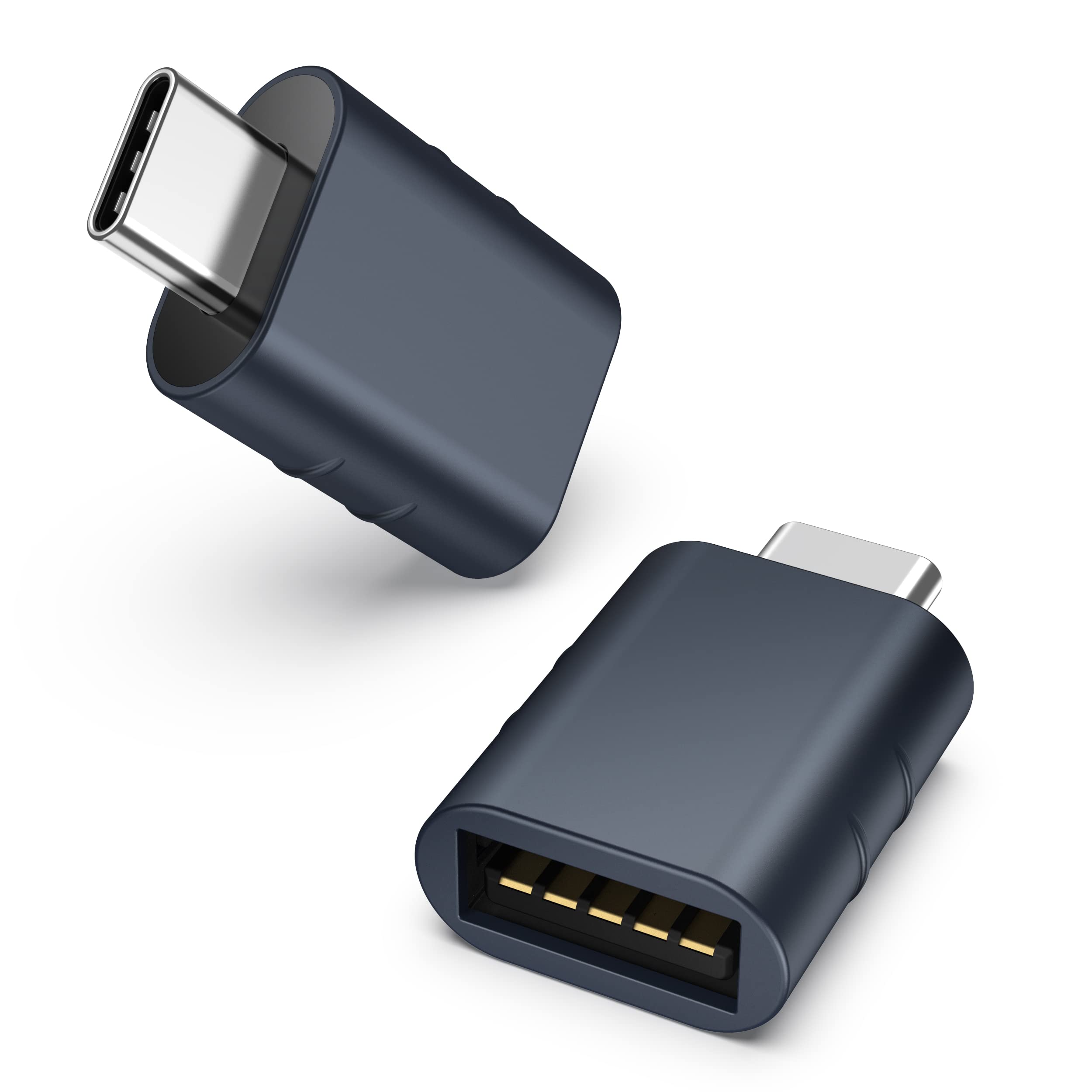 Syntech USB-C-auf-USB-Adapter, 2 USB-C-Stecker-auf-USB-3-Buchsen-Adapter, kompatibel mit iPhone 16 Pro Max iMac iPad Pro 2021, MacBook Air Pro 2020 und Anderen Typ-C-/Thunderbolt-3-Geräten, Blau