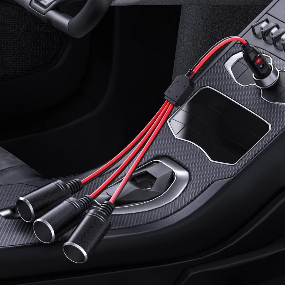 GTIWUNG Auto Motorrad Zigarettenanzünder Stecker Adapter DREI-Wege-Buchse Splitter, 1 bis 2 KFZ Auto Zigarettenanzünder Stecker 12V/24V