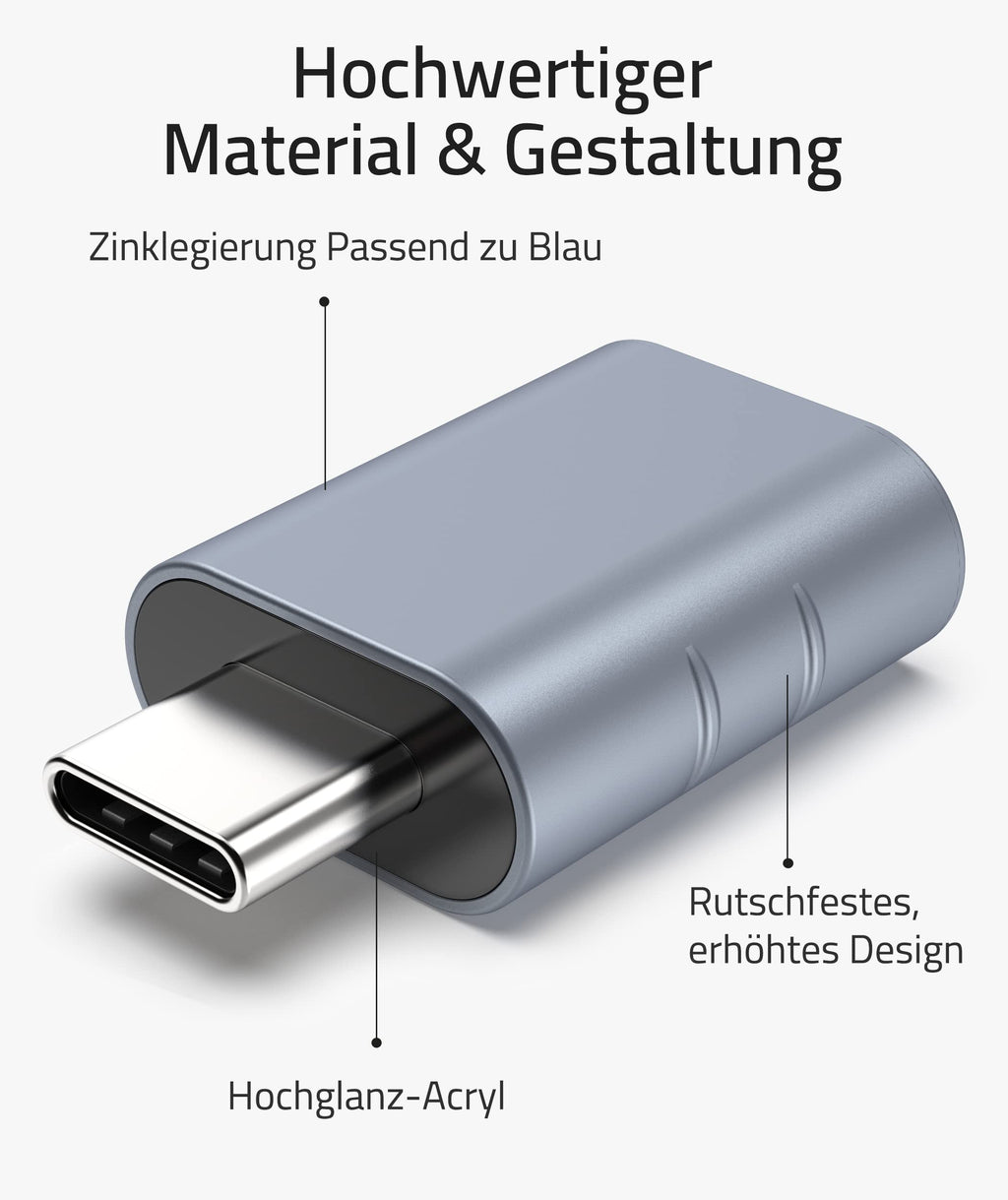 Syntech USB-C-auf-USB-Adapter, 2 USB-C-Stecker-auf-USB-3-Buchsen-Adapter, kompatibel mit iPhone 16 Pro Max iMac iPad Pro 2021, MacBook Air Pro 2020 und Anderen Typ-C-/Thunderbolt-3-Geräten, Blau