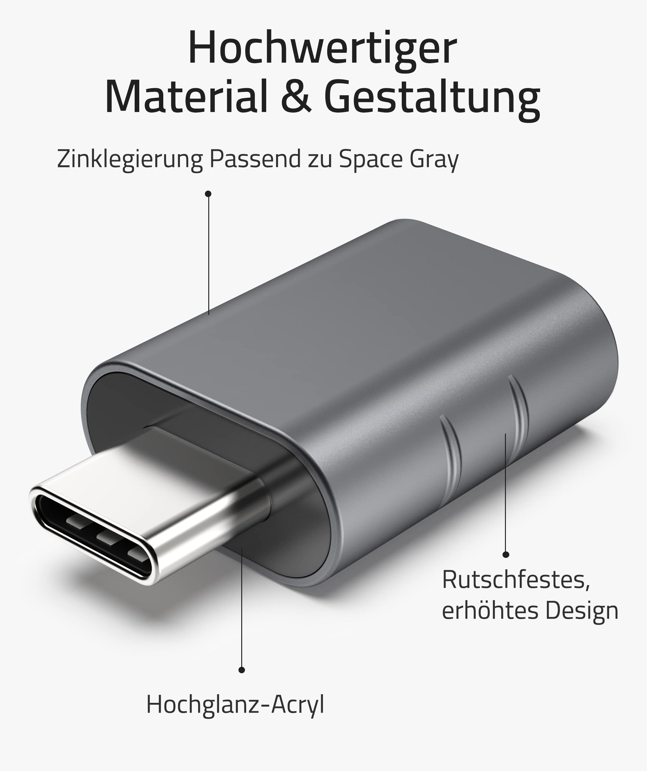 Syntech USB-C-auf-USB-Adapter, 2 USB-C-Stecker-auf-USB-3-Buchsen-Adapter, kompatibel mit iPhone 16 Pro Max iMac iPad Pro 2021, MacBook Air Pro 2020 und Anderen Typ-C-/Thunderbolt-3-Geräten, Blau