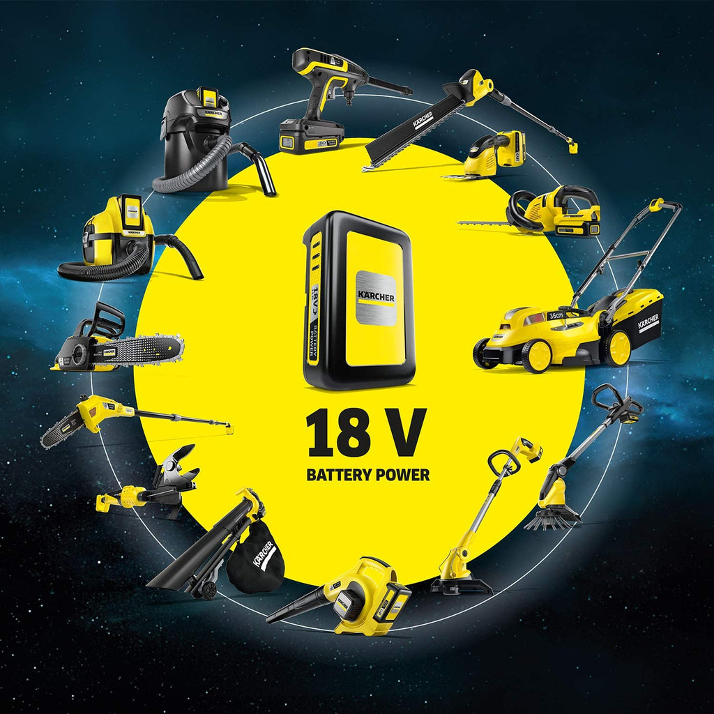 Kärcher 18 V Akku-Unkrautentferner WRE 18-55, Nylonborsten-Kopf mit max. 2.800 U/min, schwenkbarer Reinigungskopf, Teleskopstiel, verwendbar mit dem Kärcher 18-V-Akku, ohne Akku