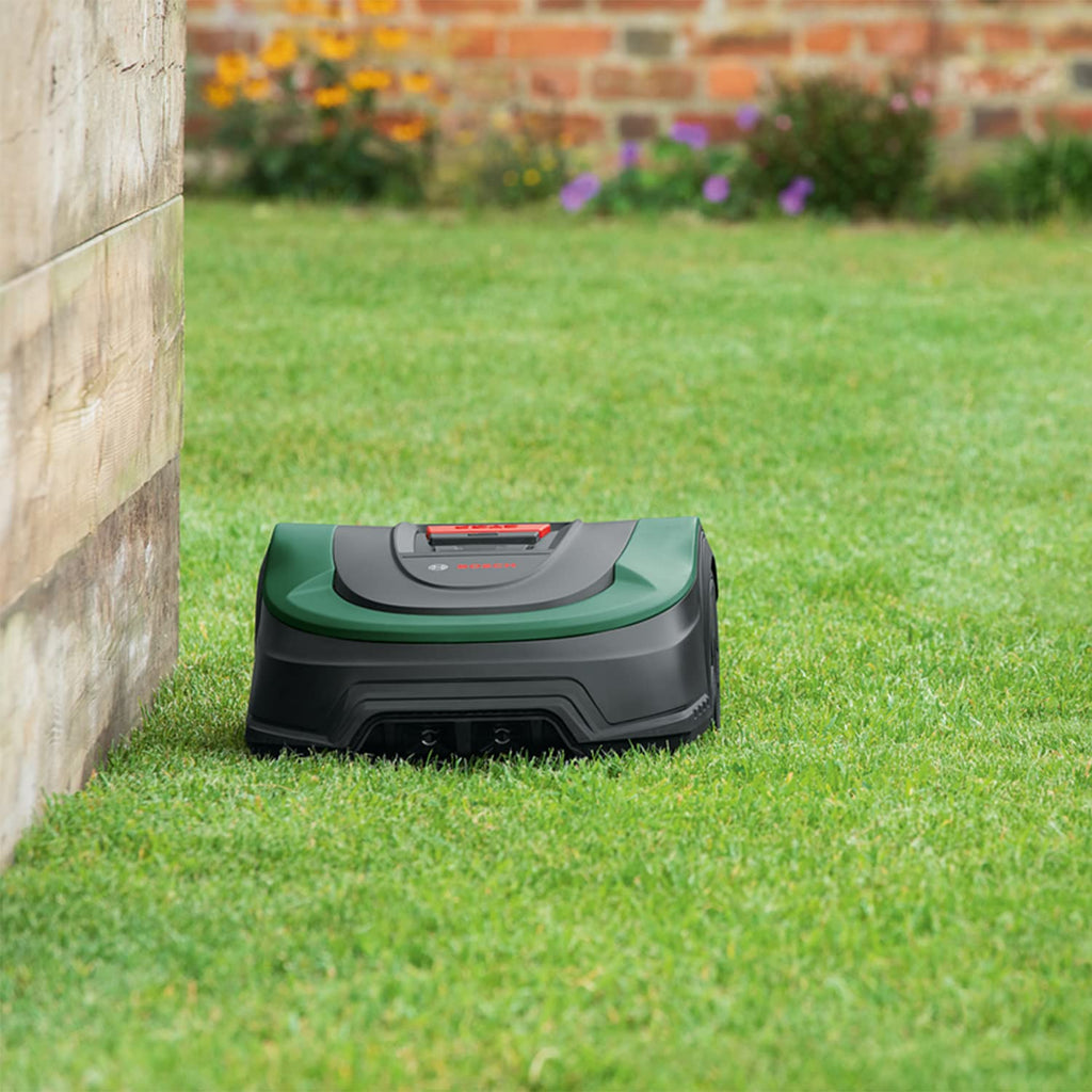 Bosch Home and Garden Indego XS 300 Robot Lawnmower (with Integrated 18 V Battery, Charging Station Included, Cutting Width 19 cm, for Lawns up to 300 m², in Box) Black, Green
