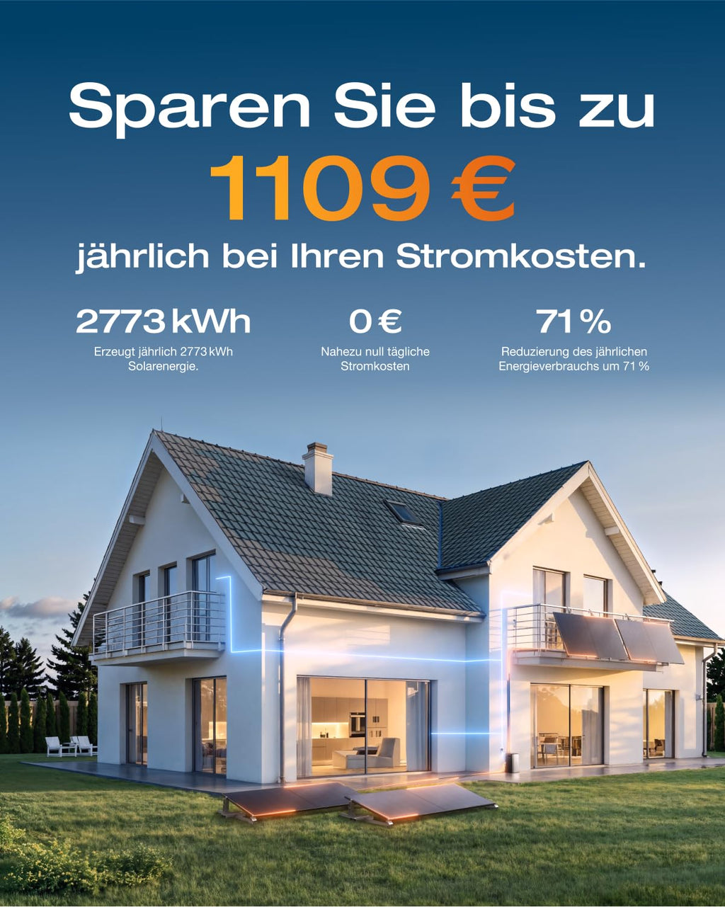 ECOFLOW STREAM Ultra 1,92kWh 0%VAT,Balkonkraftwerk mit Speicher,4 MPPT 2800W Solareingang,2300W Dual AC-Anschlüsse,All-in-One Stromspeicher mit Wechselrichter,11,52kWh Kapazität,6000 Zyklen,Plug&Play