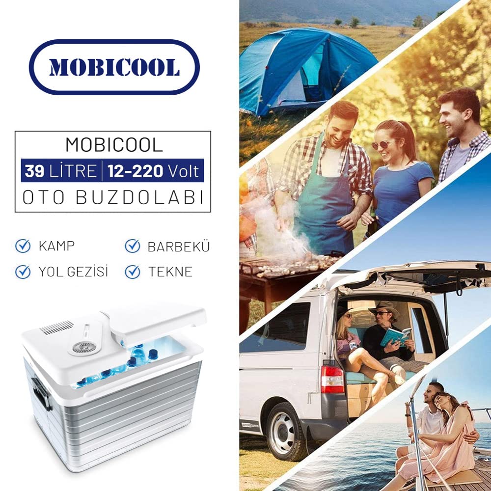 Mobicool MQ40A elektrische Kühlbox, Aluminium, MQ40A, Mini-Kühlschrank für Auto, Arbeit, LKW und Campingplatz