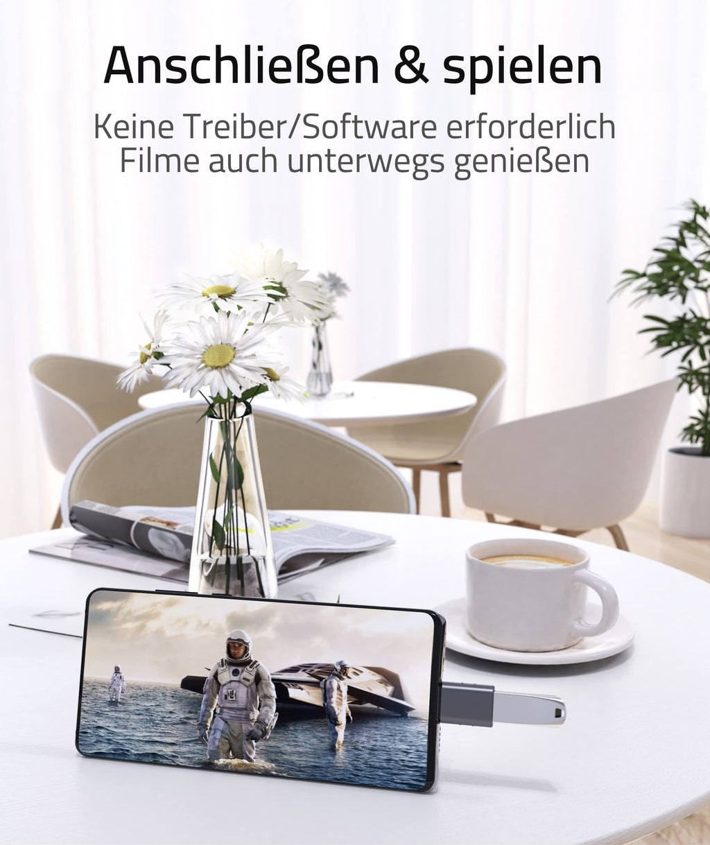 Syntech USB-C-auf-USB-Adapter, 2 USB-C-Stecker-auf-USB-3-Buchsen-Adapter, kompatibel mit iPhone 16 Pro Max iMac iPad Pro 2021, MacBook Air Pro 2020 und Anderen Typ-C-/Thunderbolt-3-Geräten, Blau