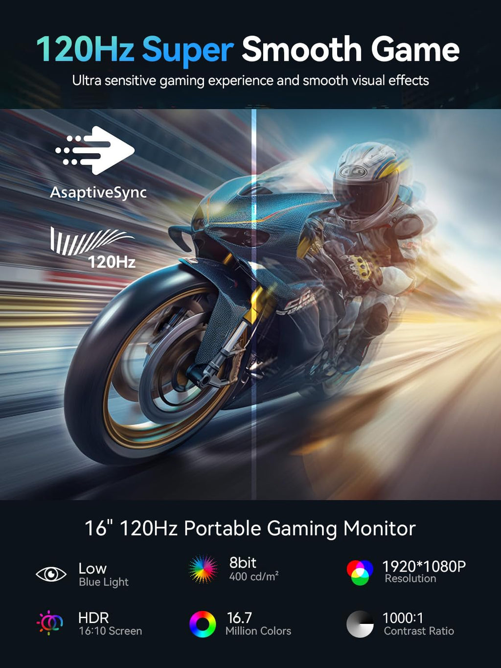 UPERFECT Portable Monitor Touchscreen 21.5 Zoll 120Hz Tragbarer Monitor Touchscreen 1300:1 1080P Bildschirm Integrierter Halterung HDMI USB C für PC Laptop Spielkonsole, Metallgehäuse VESA-Kompatibel