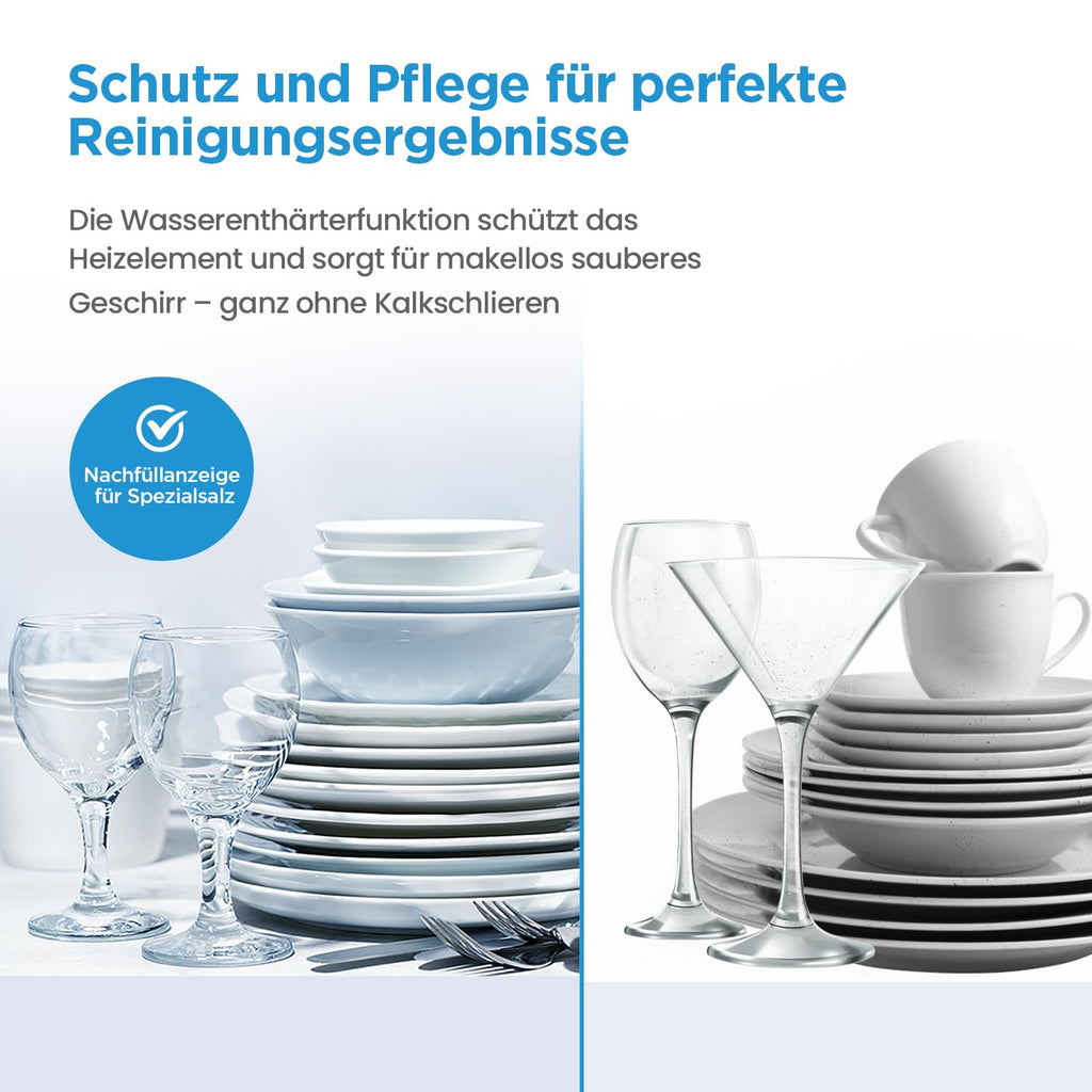 Midea ST 3.6F wi Tischgeschirrspüler, 6 Waschprogramme, Startzeitvorwahl, Extra Trockungs-Funktion, IOT-Steuerung, Mini Geschirrspüler, Ideal für Kleine Wohnungen, Weiß