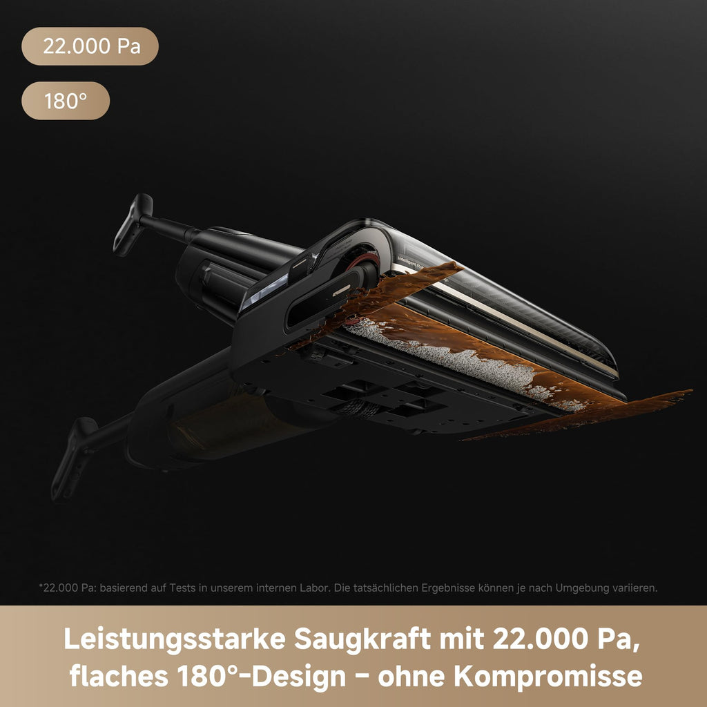 Mova X4 Pro Nass-Trocken-Sauger 20.000 Pa, Heißwasser-Wischfunktion, Tangle-Free, Selbstreinigung bei 100 °C, Push-In-Basisstation, LED-Bürstenkopf, Doppelkante, intelligente Saugkraftregelung