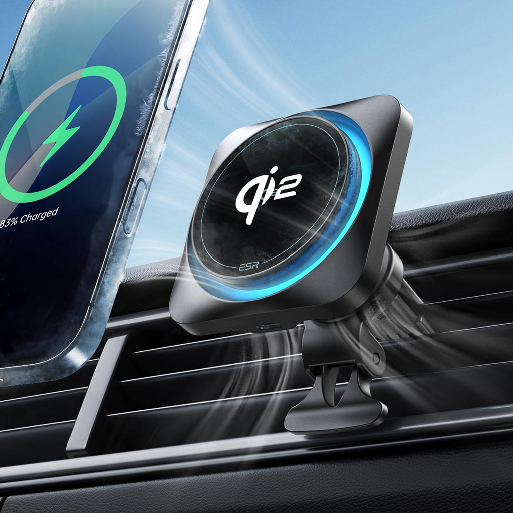 ESR 15W für Magsafe Autohalterung mit Ladefunktion, Handyhalterung Auto Ladegerät,Magnet Kabellose Handyhalterung Auto mit Ladefunktion für iPhone 16/15/14/13/12 Series,Galaxy S25 Series,Schnellladung