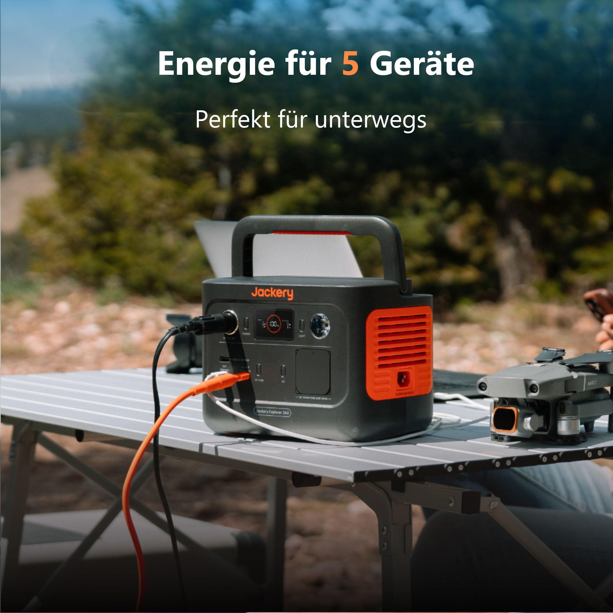 Jackery 240 v2 Solar Generator mit 40W Solarpanel, 256Wh LiFePO4-Batterie, 300W AC & 100W USB-C-Ausgang f¨¹r Outdoor, Camping & Notfall (2024 Neue)