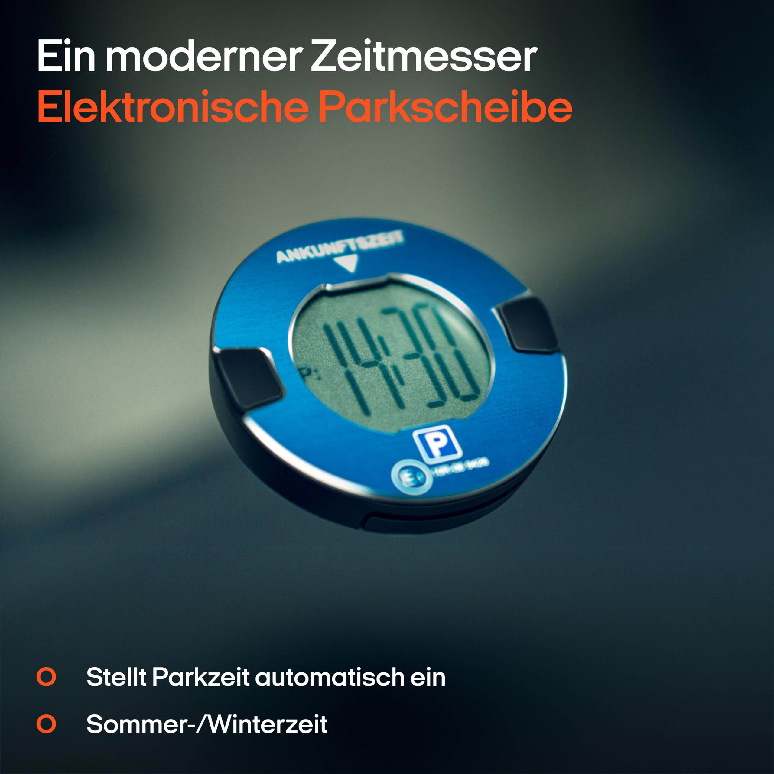 OOONO P-DISC NO1 - Elektronische Parkscheibe mit Zulassung fürs Auto - Automatische Digitale Parkscheibe Elektrisch mit Zulassung vom KBA nach StVO - Elektrische Parkuhr Auto zugelassen