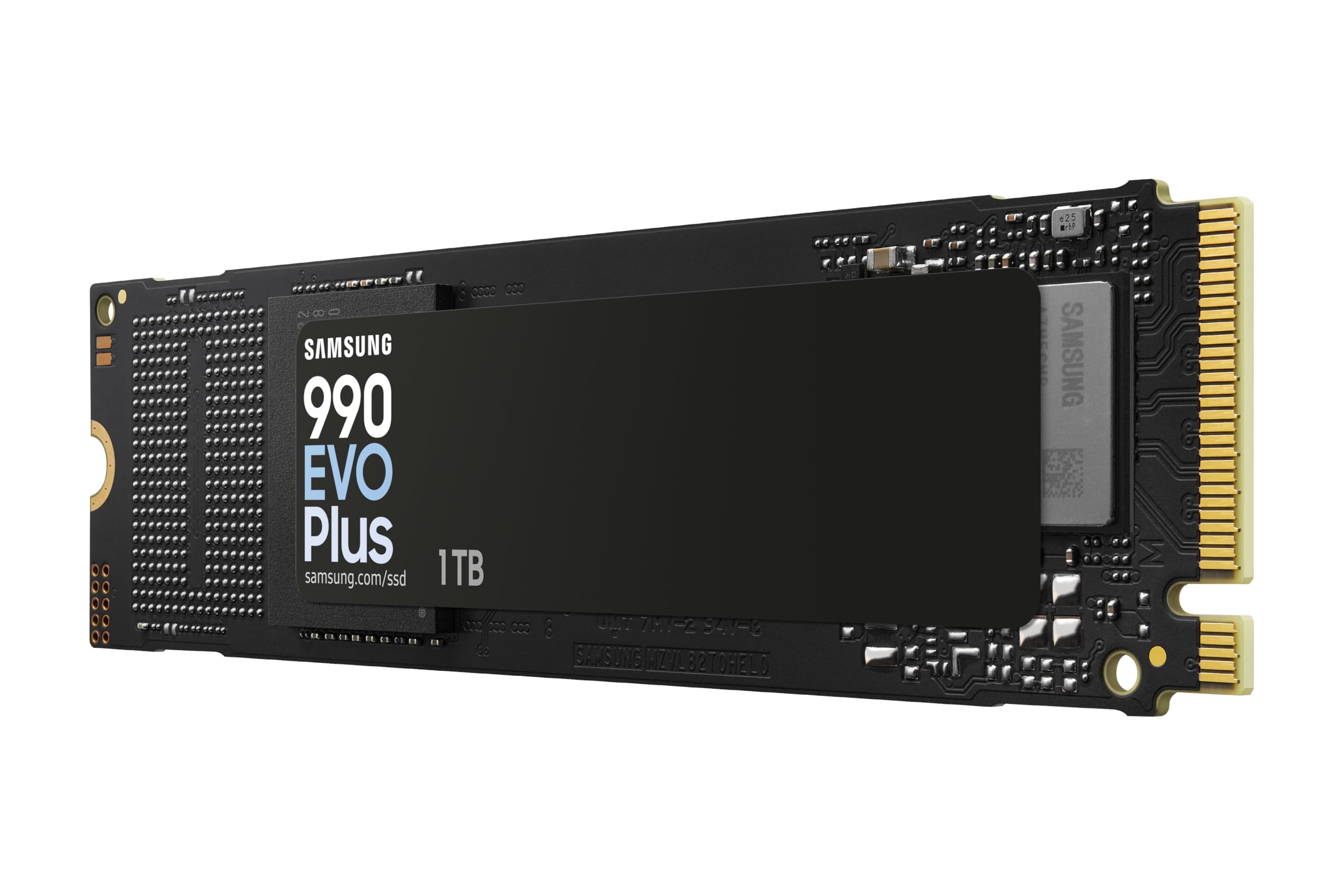 Samsung 990 EVO Plus NVMe M.2 SSD 1 TB, PCIe 4.0 x4 / PCIe 5.0 x2, NVMe 2.0 (2280), 7.150 MB/s Lesen, 6.300 MB/s Schreiben, Interne SSD für Gaming und Grafikbearbeitung, MZ-V9S1T0BW