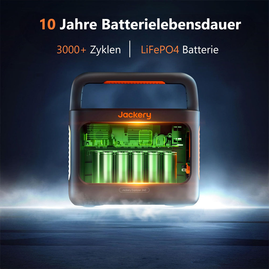 Jackery 240 v2 Solar Generator mit 40W Solarpanel, 256Wh LiFePO4-Batterie, 300W AC & 100W USB-C-Ausgang f¨¹r Outdoor, Camping & Notfall (2024 Neue)