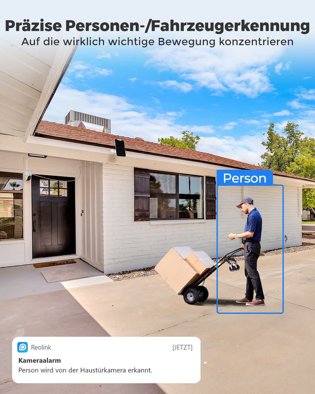 Reolink 3G/4G LTE Überwachungskamera mit SIM-Karte, 5MP 355°/140° PTZ Solar Kamera Outdoor, Farbnachtsicht, Personen/Tiererkennung, Alarmfilterung, Standalone, Go PT Plus+Solarpanel+32GB microSD