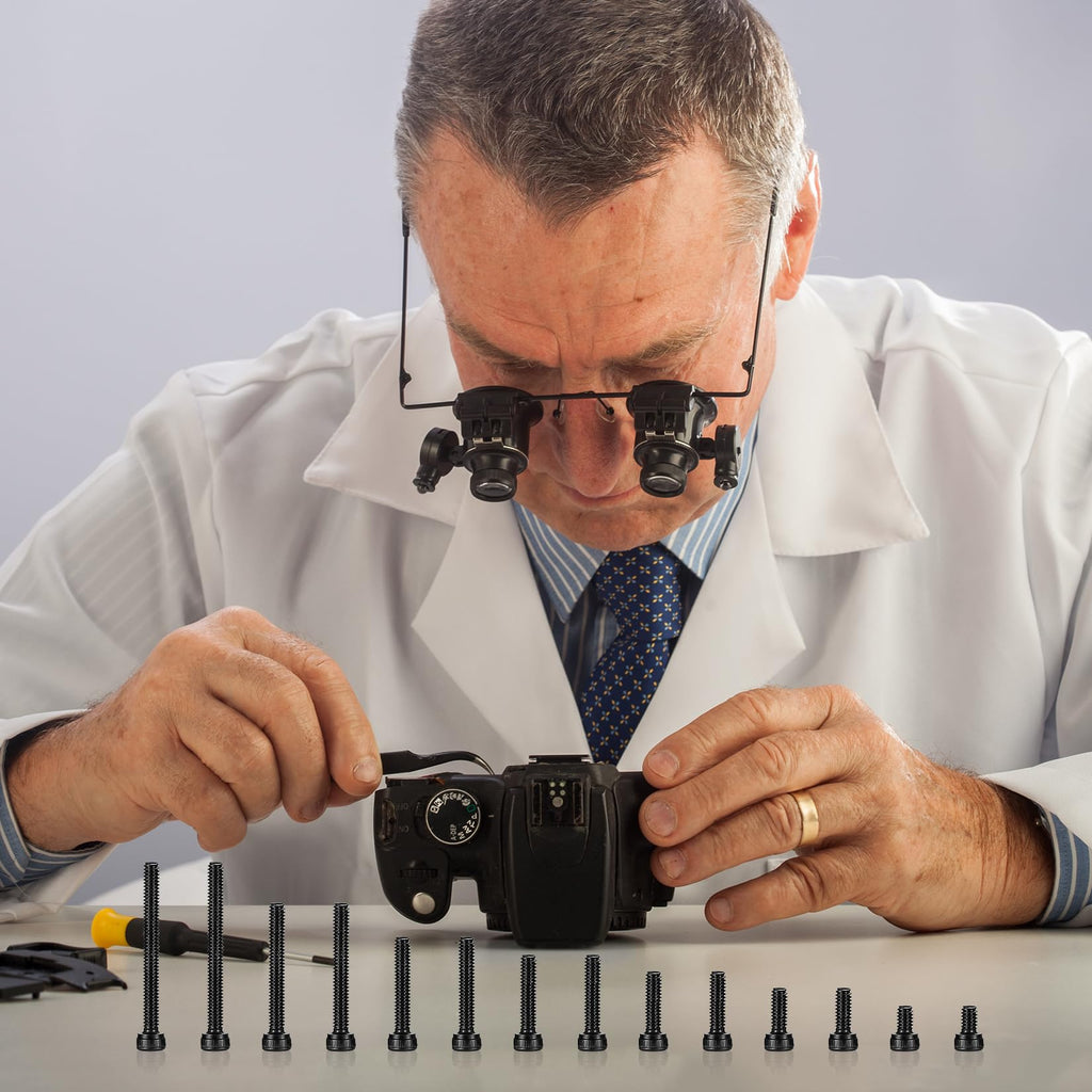 410 Stück M2 Senkkopf-Innensechskantschrauben, 10,9-Kohlenstoffstahl Vollgewinde-Maschinenschrauben, Muttern und Unterlegscheiben Sortiment mit Inbusschlüsseln