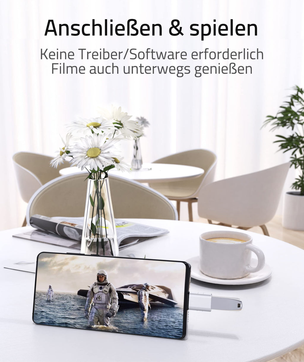 Syntech USB-C-auf-USB-Adapter, 2 USB-C-Stecker-auf-USB-3-Buchsen-Adapter, kompatibel mit iPhone 16 Pro Max iMac iPad Pro 2021, MacBook Air Pro 2020 und Anderen Typ-C-/Thunderbolt-3-Geräten, Blau