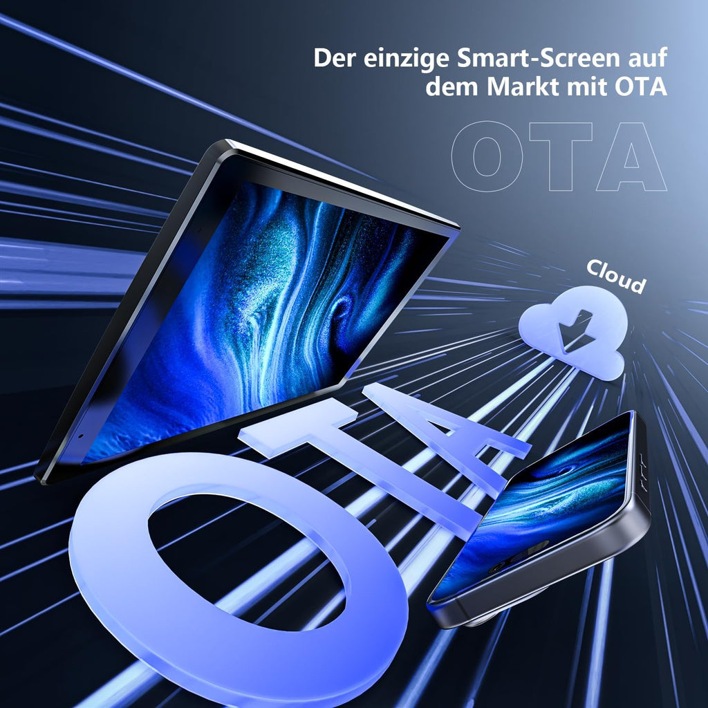 Krunia 8'' Tragbares Carplay Display für Apple CarPlay & Android Auto, 1440x900 HD Display, Magnetische Halterung, OTA-Updates, Rückfahrkamera, Bluetooth, Sprachsteuerung, GPS-Navigation