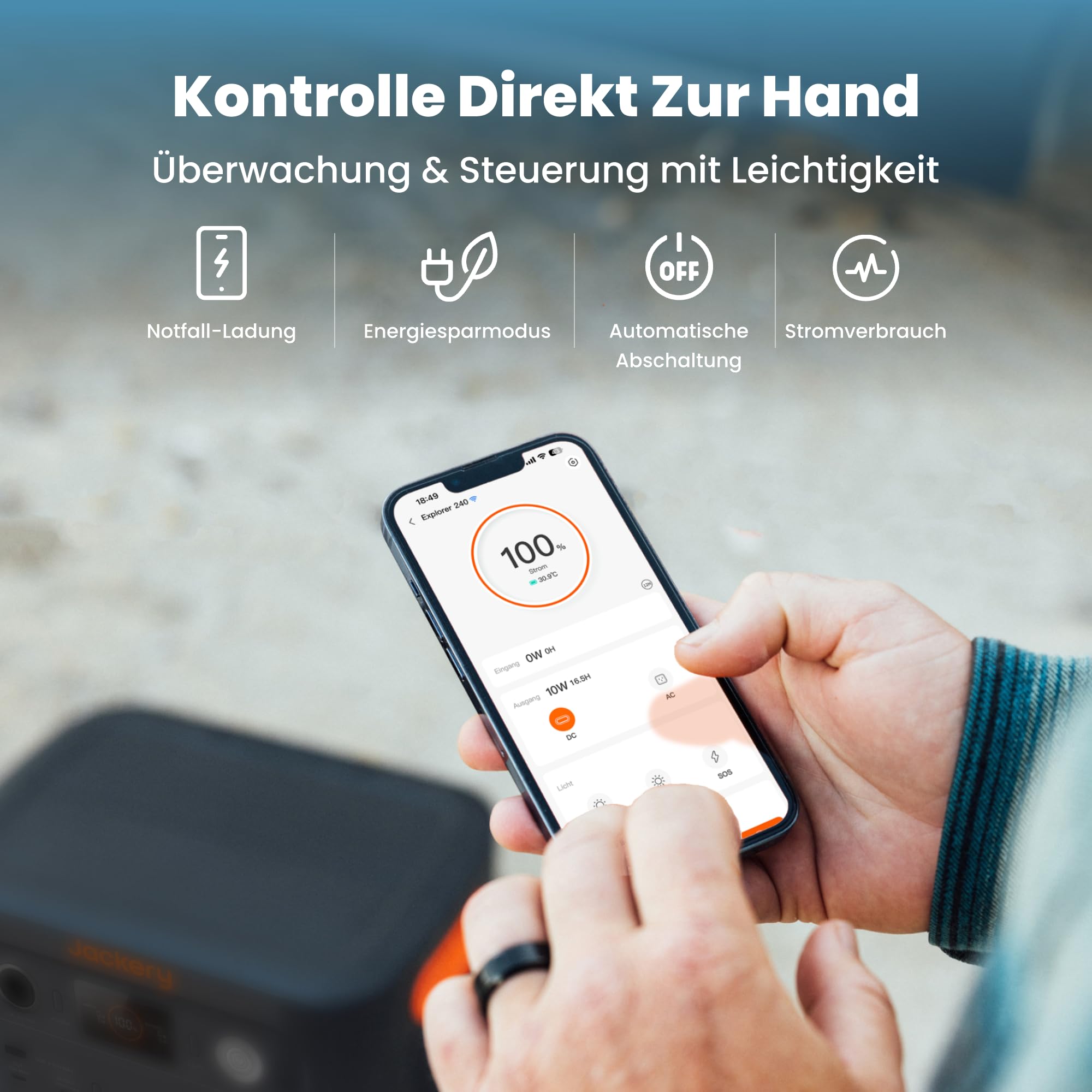 Jackery 240 v2 Solar Generator mit 40W Solarpanel, 256Wh LiFePO4-Batterie, 300W AC & 100W USB-C-Ausgang f¨¹r Outdoor, Camping & Notfall (2024 Neue)