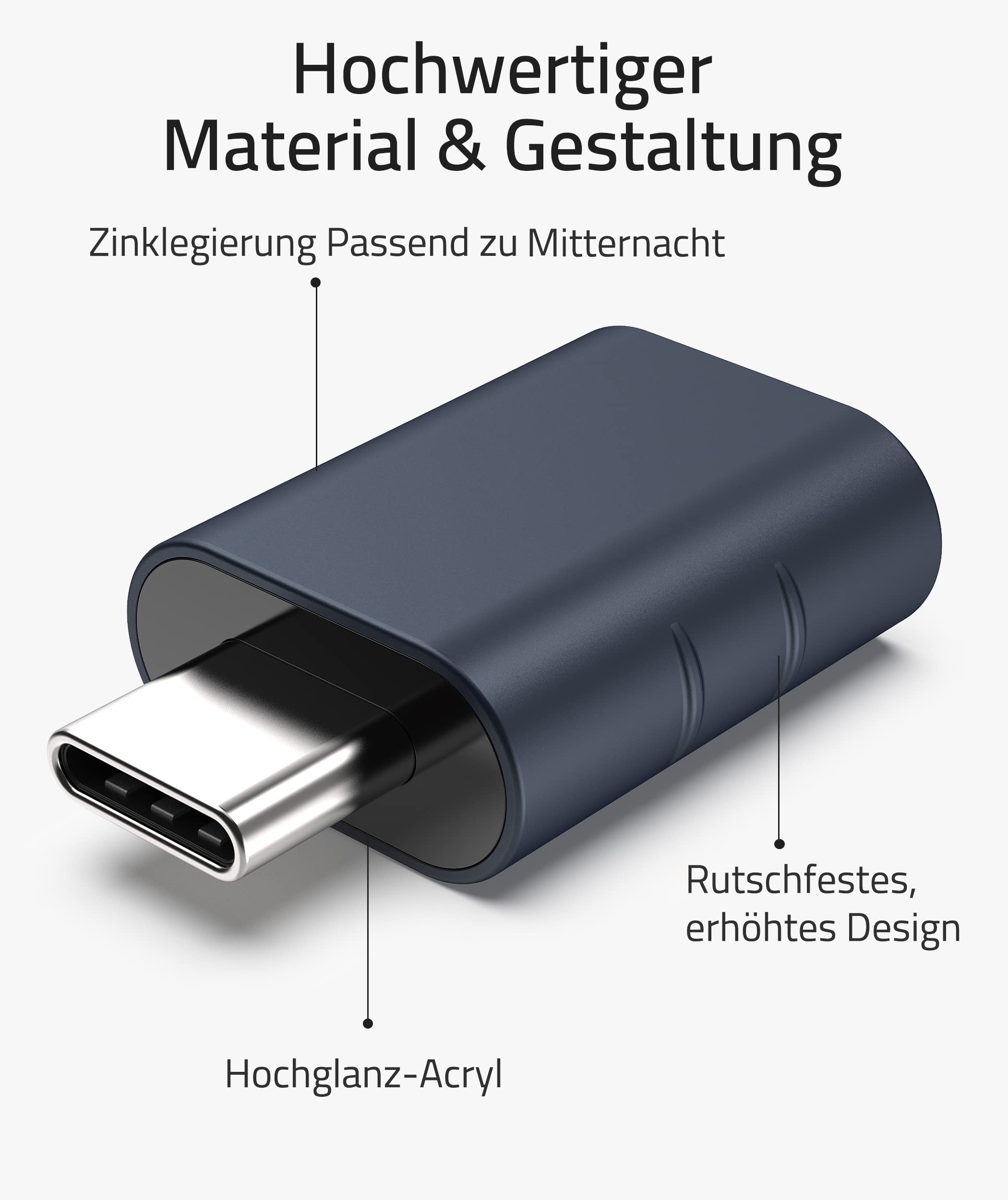 Syntech USB-C-auf-USB-Adapter, 2 USB-C-Stecker-auf-USB-3-Buchsen-Adapter, kompatibel mit iPhone 16 Pro Max iMac iPad Pro 2021, MacBook Air Pro 2020 und Anderen Typ-C-/Thunderbolt-3-Geräten, Blau