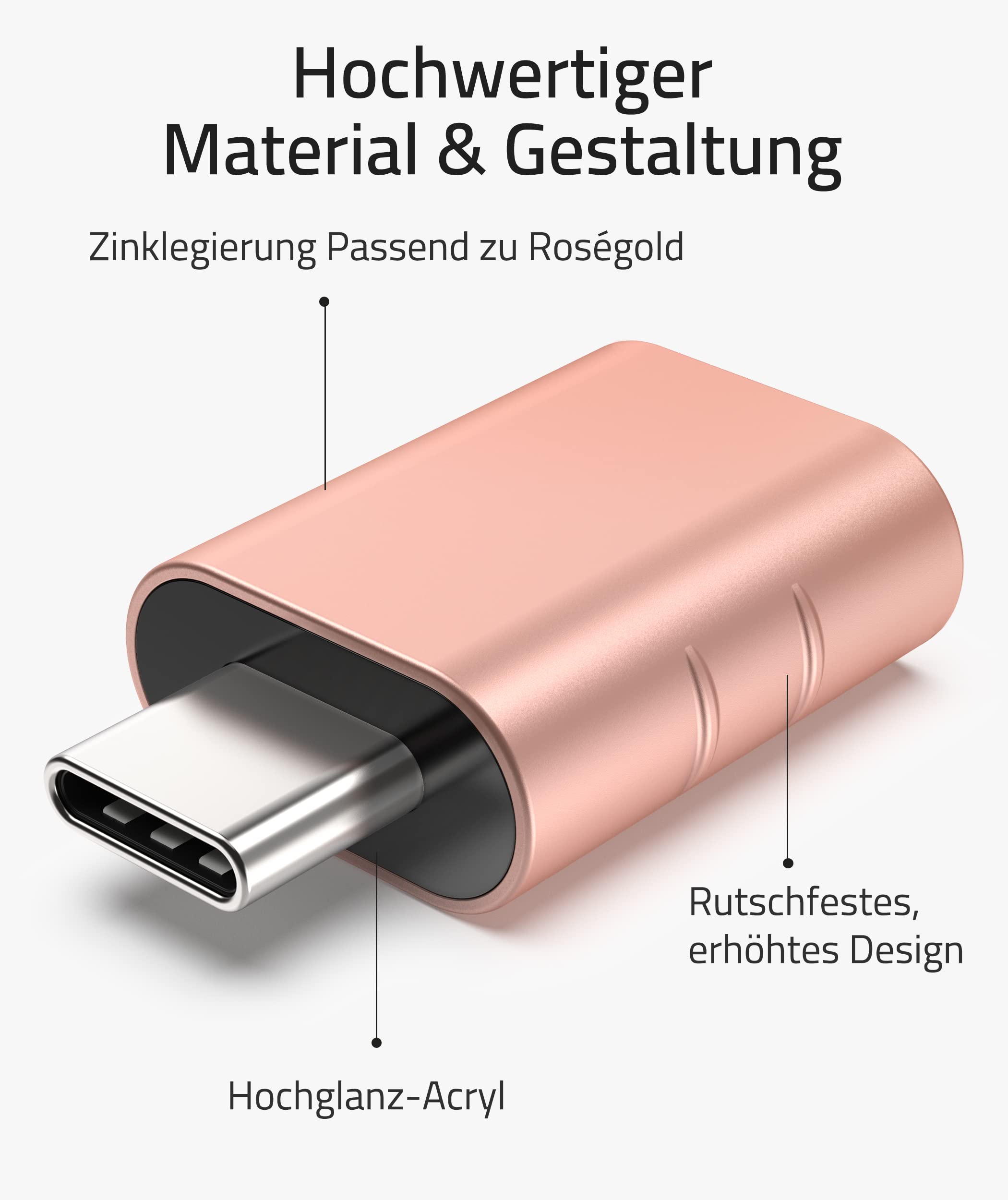 Syntech USB-C-auf-USB-Adapter, 2 USB-C-Stecker-auf-USB-3-Buchsen-Adapter, kompatibel mit iPhone 16 Pro Max iMac iPad Pro 2021, MacBook Air Pro 2020 und Anderen Typ-C-/Thunderbolt-3-Geräten, Blau