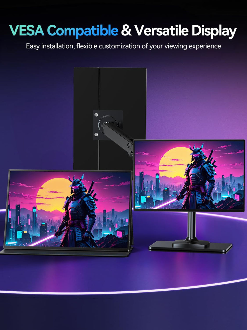 UPERFECT Portable Monitor Touchscreen 21.5 Zoll 120Hz Tragbarer Monitor Touchscreen 1300:1 1080P Bildschirm Integrierter Halterung HDMI USB C für PC Laptop Spielkonsole, Metallgehäuse VESA-Kompatibel