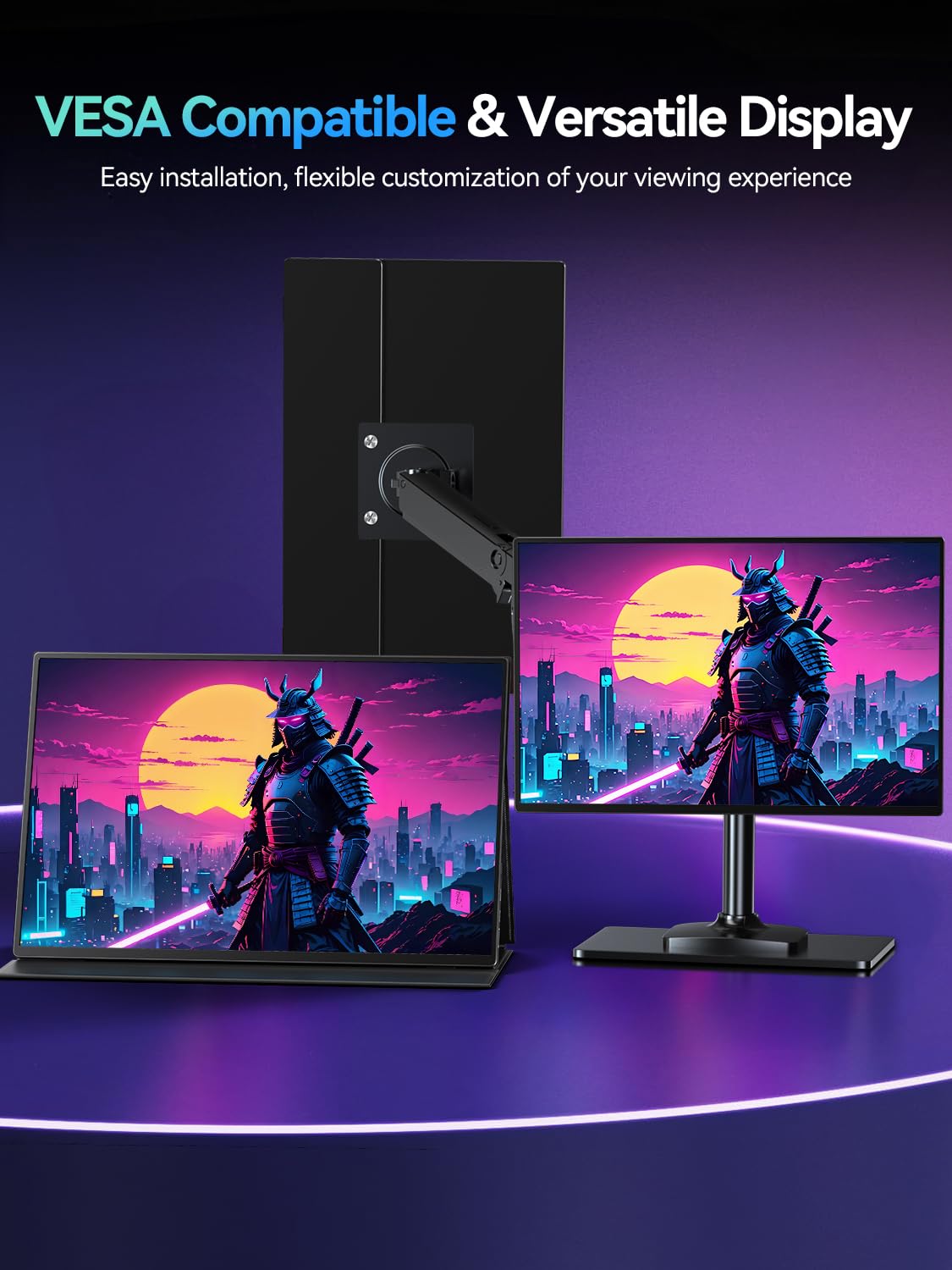 UPERFECT Portable Monitor Touchscreen 21.5 Zoll 120Hz Tragbarer Monitor Touchscreen 1300:1 1080P Bildschirm Integrierter Halterung HDMI USB C für PC Laptop Spielkonsole, Metallgehäuse VESA-Kompatibel