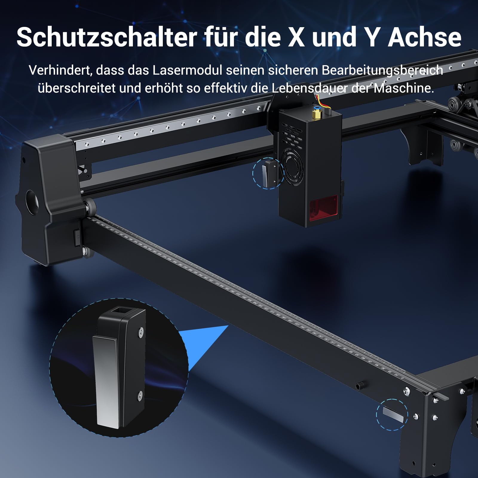 Mecpow X3 Pro Laser Graviermaschine mit Luftunterstützung, 10W Graviermaschine Laser Cutter für Holz und Metall, 60W CNC Fräsmaschine mit Not-Aus, Flammen- und Gyro-Erkennung, 410 x 400mm Fläche