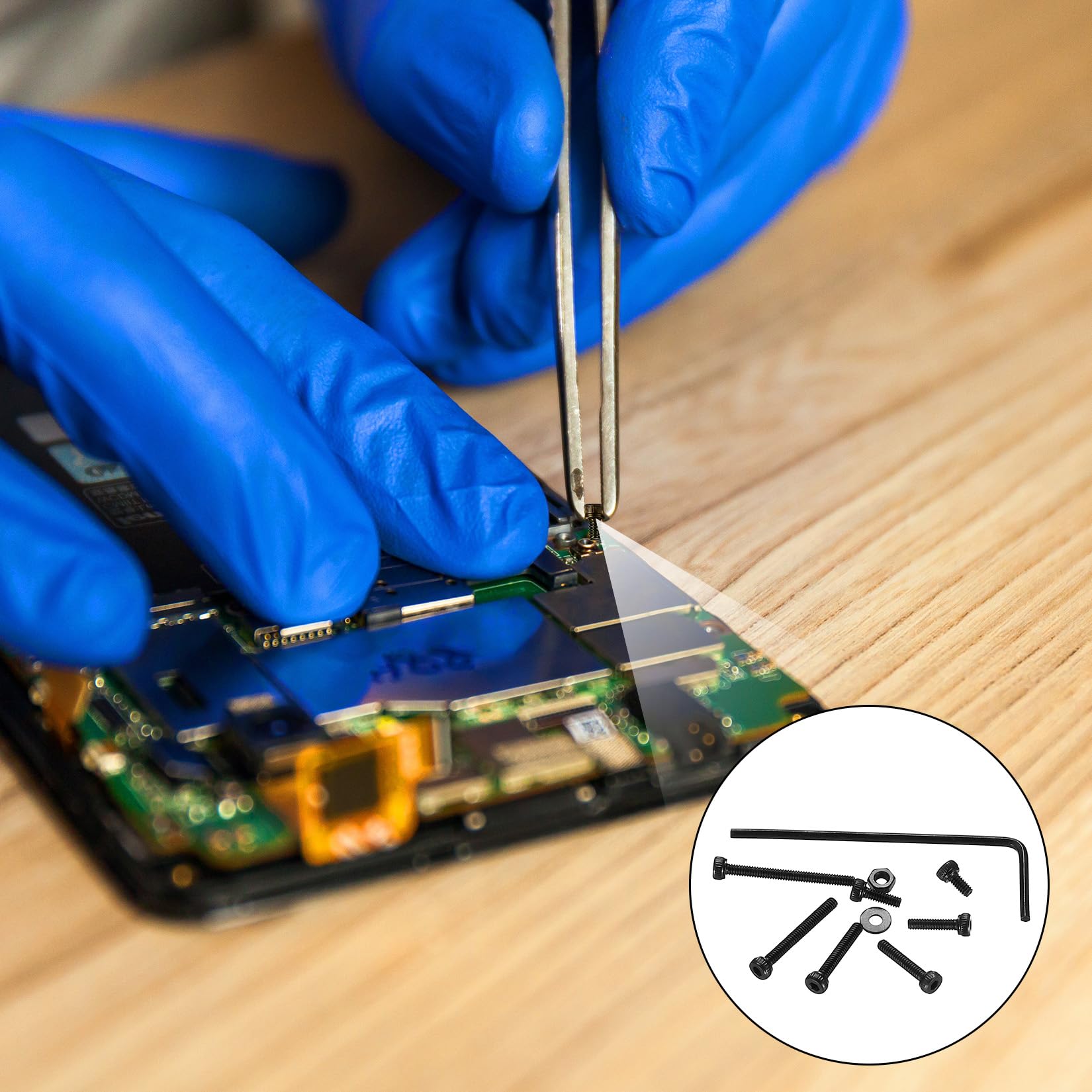 410 Stück M2 Senkkopf-Innensechskantschrauben, 10,9-Kohlenstoffstahl Vollgewinde-Maschinenschrauben, Muttern und Unterlegscheiben Sortiment mit Inbusschlüsseln