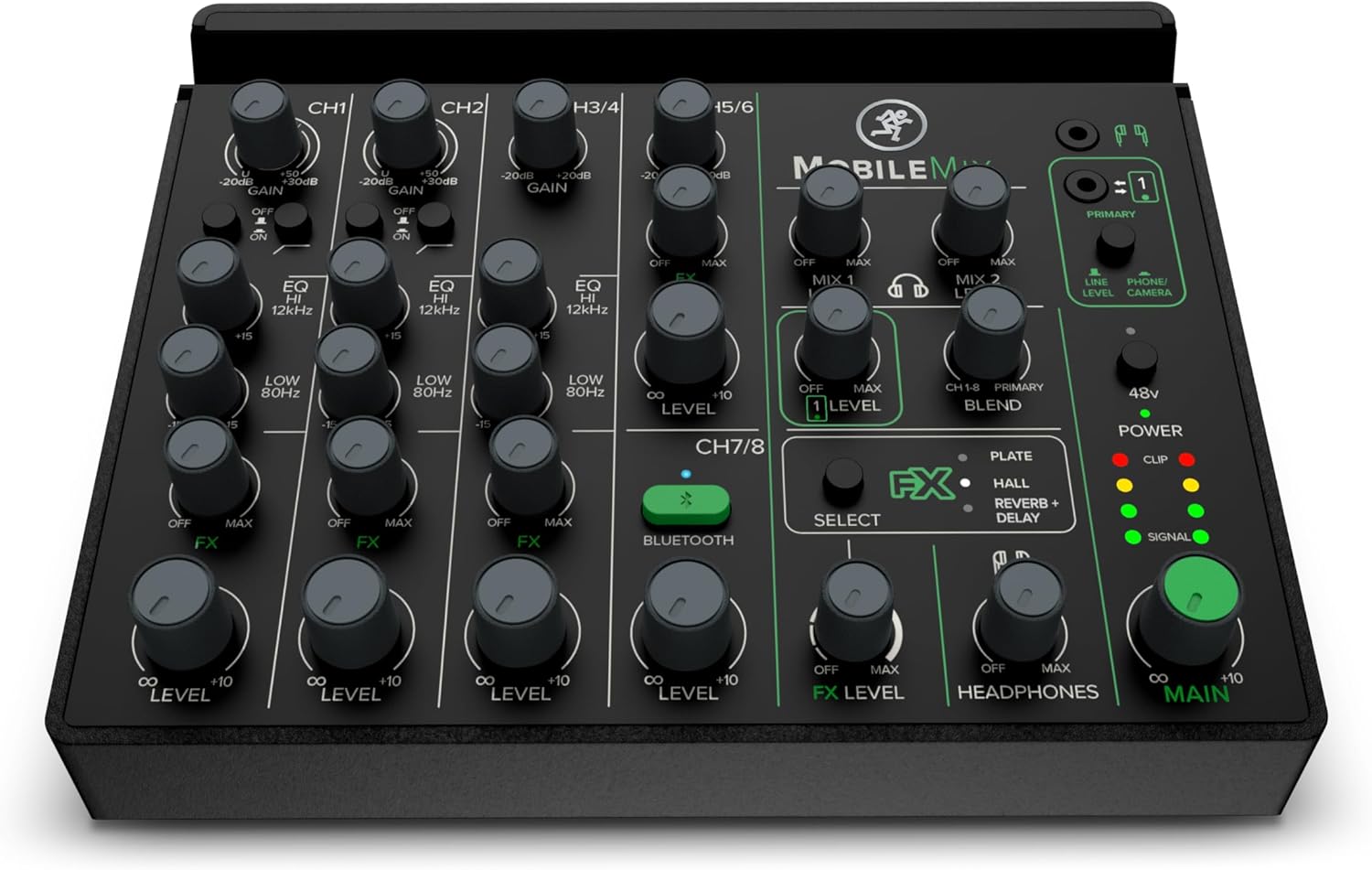 MobileMix 8-Kanal-Mischpult mit USB-Stromversorgung für A/V-Produktionen, Live-Sound und Streaming