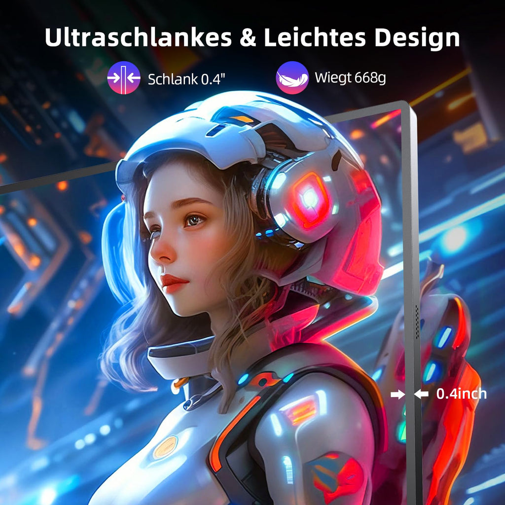 UPERFECT Portable Monitor Touchscreen 21.5 Zoll 120Hz Tragbarer Monitor Touchscreen 1300:1 1080P Bildschirm Integrierter Halterung HDMI USB C für PC Laptop Spielkonsole, Metallgehäuse VESA-Kompatibel